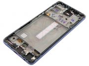 Pantalla service pack completa SUPER AMOLED con marco violeta "Awesome violet" para Samsung Galaxy A52, SM-A525 / Galaxy A52 5G, SM-A526, sin batería